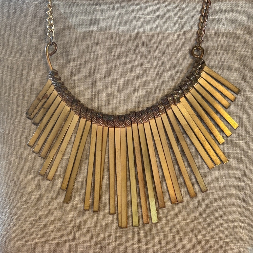 Gold Statement Necklace - image 3